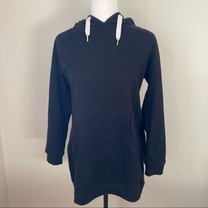 Long Cotton Black Oversized Hoodie